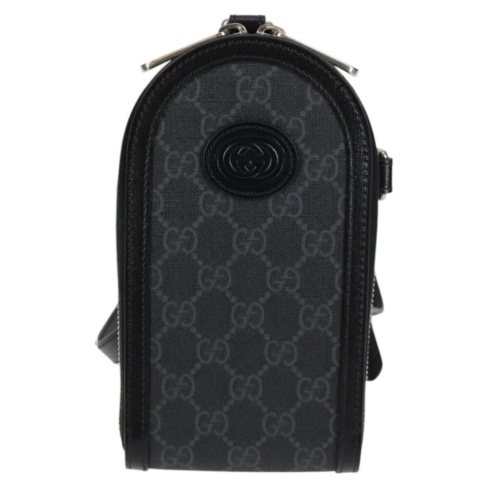 Gucci GG Supreme Phone Holder Shoulder Bag Black